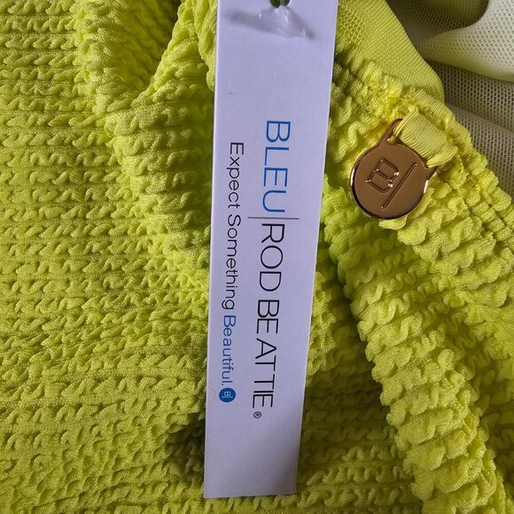 Bleu by Rod Beattie Women's Square-Neck One-Piece Swimsuit In Chartreuse Size 8 - Picture 10 of 11